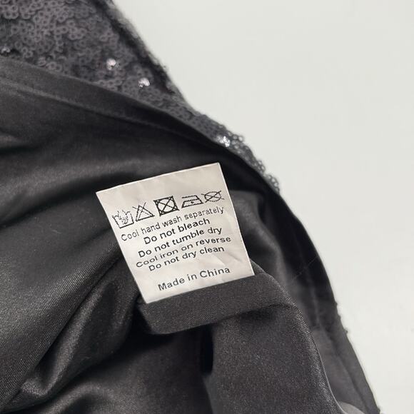 Chi Chi London Women’s Black Sequin Long Sleeve Mini Dress Stretch Size 4 New - Picture 9 of 13